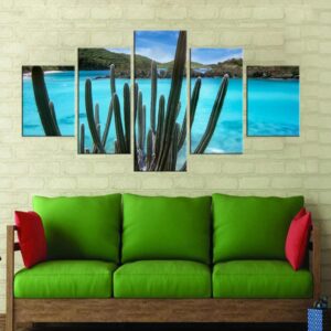 Cactus 1 - Nature 5 Panel Canvas Art Wall Decor