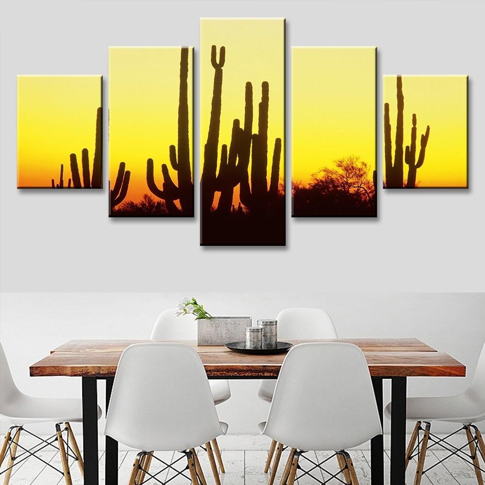Cactus 2 - Nature 5 Panel Canvas Art Wall Decor Cactus 2 - Nature 5 Panel Canvas Art Wall Decor