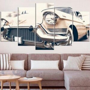Cadillac Oldtimer Classic Car - Automative 5 Panel Canvas Art Wall Decor