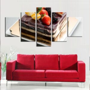 Cake 26 - Kitchen 5 Panel Canvas Art Wall Decor
