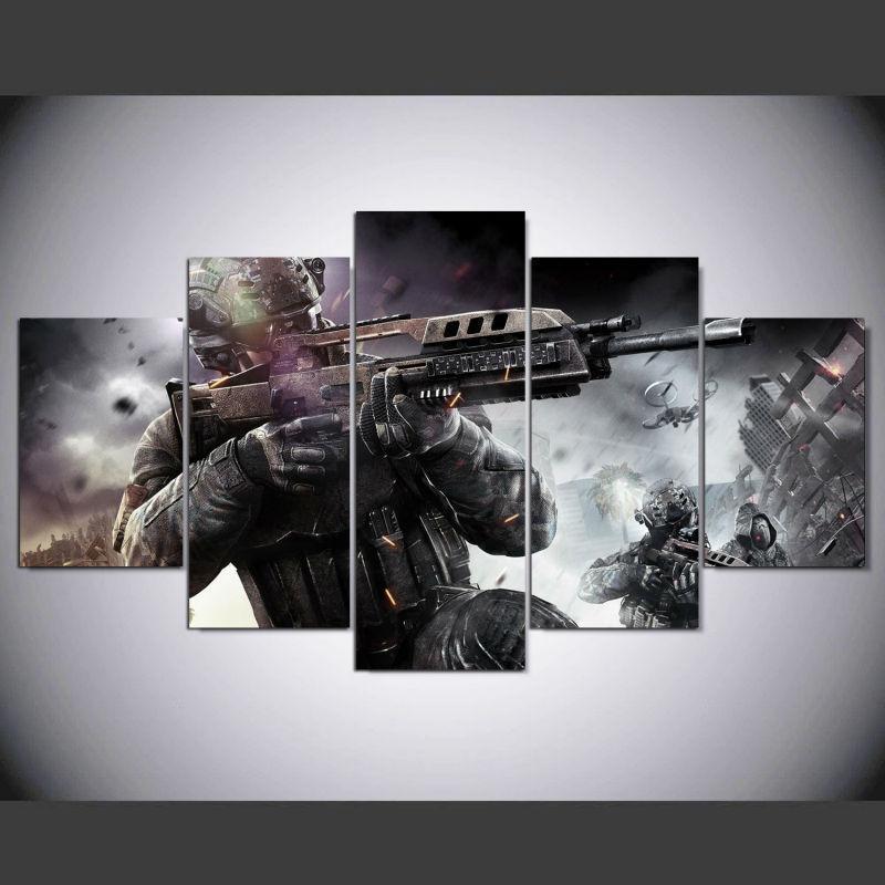 Call Of Duty Black Ops Battle Background 1 Gaming - 5 Panel Canvas Art Wall Decor Call Of Duty Black Ops Battle Background 1 Gaming - 5 Panel Canvas Art Wall Decor