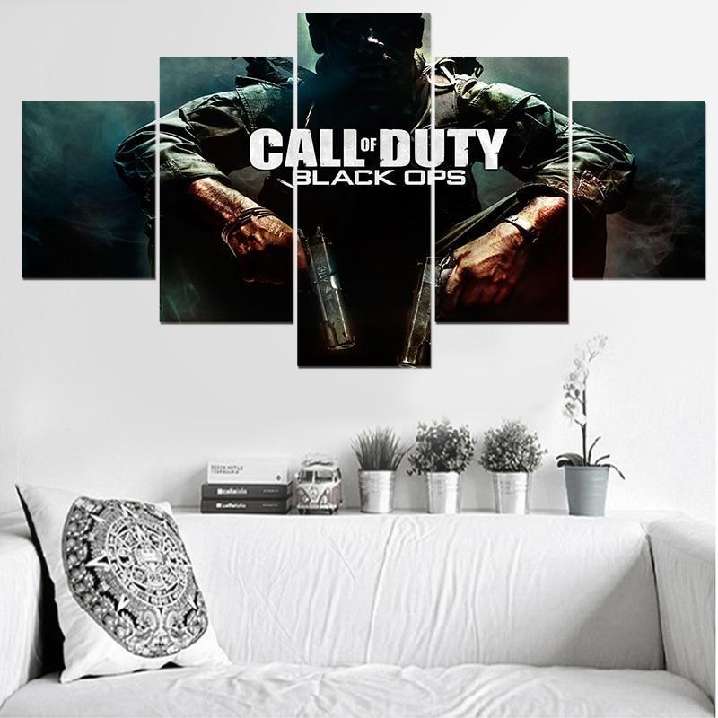 Call Of Duty Black Ops Poster Gaming - 5 Panel Canvas Art Wall Decor Call Of Duty Black Ops Poster Gaming - 5 Panel Canvas Art Wall Decor