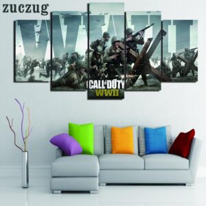 Call Of Duty Ww2 - Gaming 5 Panel Canvas Art Wall Decor
