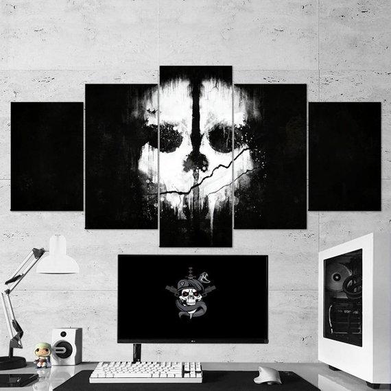 Call of Duty Ghosts Skull 06 - Gaming 5 Panel Canvas Art Wall Decor Call of Duty Ghosts Skull 06 - Gaming 5 Panel Canvas Art Wall Decor