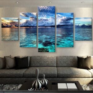 Calm Water - Nature 5 Panel Canvas Art Wall Decor
