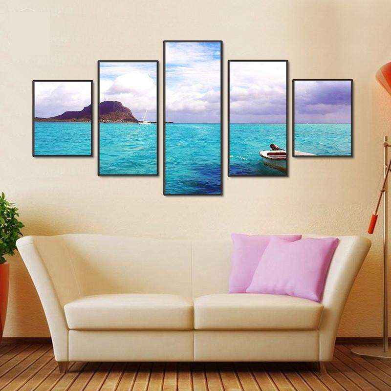 Calm Waters 2 - Nature 5 Panel Canvas Art Wall Decor Calm Waters 2 - Nature 5 Panel Canvas Art Wall Decor