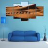 Camel Caravan In Sand Dunes 1 - Nature 5 Panel Canvas Art Wall Decor