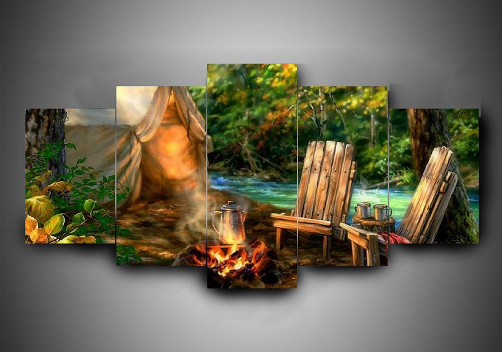 Camping - Sport 5 Panel Canvas Art Wall Decor Camping - Sport 5 Panel Canvas Art Wall Decor