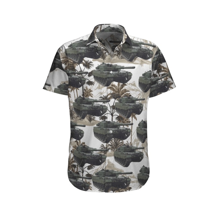 Canadian Army Leopard 2A4 Tank Hawaiian Shirt Canadian Army Leopard 2A4 Tank Hawaiian Shirt