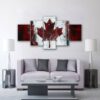 Canadian Flag - Abstract 5 Panel Canvas Art Wall Decor