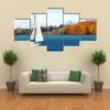 Canadian Sailboat In Lake - Nature 5 Panel Canvas Art Wall Decor