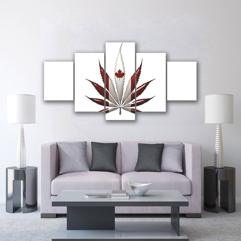 Cannabis Canada - Abstract 5 Panel Canvas Art Wall Decor Cannabis Canada - Abstract 5 Panel Canvas Art Wall Decor