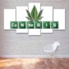 Cannabis Leaf Periodic Table - Abstract 5 Panel Canvas Art Wall Decor