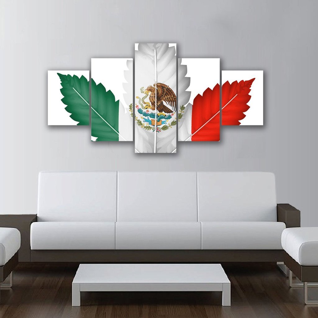 Cannabis Mexico - Abstract 5 Panel Canvas Art Wall Decor Cannabis Mexico - Abstract 5 Panel Canvas Art Wall Decor