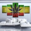 Canniabis Flag - Abstract 5 Panel Canvas Art Wall Decor