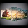 Canoeing Sports Spray - Sport 5 Panel Canvas Art Wall Decor