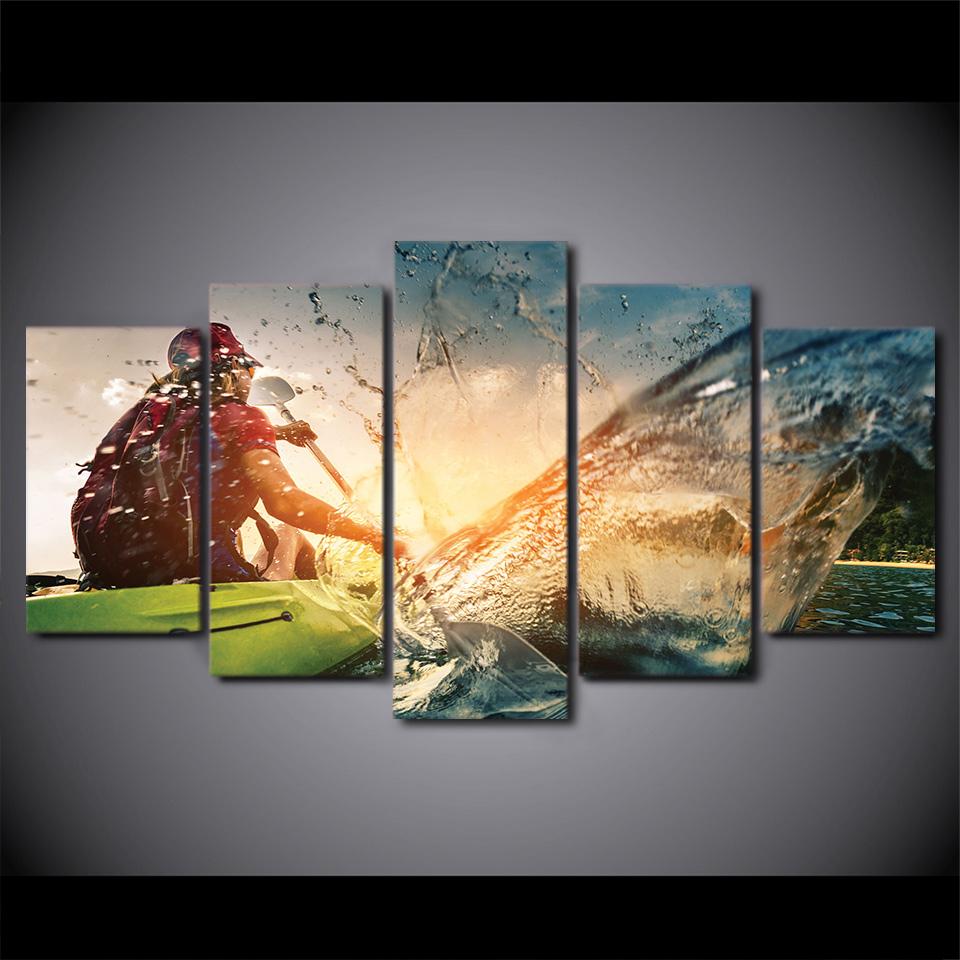 Canoeing Sports Spray - Sport 5 Panel Canvas Art Wall Decor Canoeing Sports Spray - Sport 5 Panel Canvas Art Wall Decor