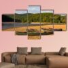 Canoes On The Bank Of The Buffalo River - Nature 5 Panel Canvas Art Wall Decor
