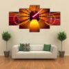 Car Gauge With Super Speed Effects - Automative 5 Panel Canvas Art Wall Decor