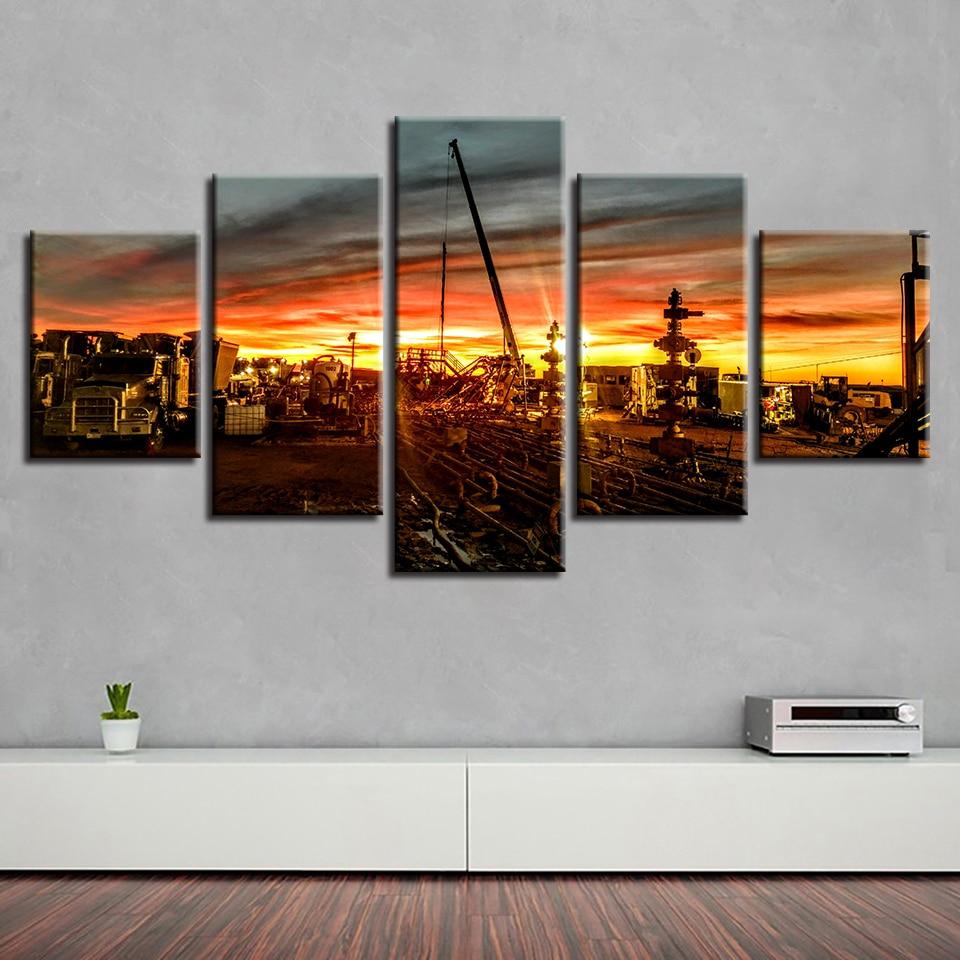 Car Sunset - Automative 5 Panel Canvas Art Wall Decor Car Sunset - Automative 5 Panel Canvas Art Wall Decor
