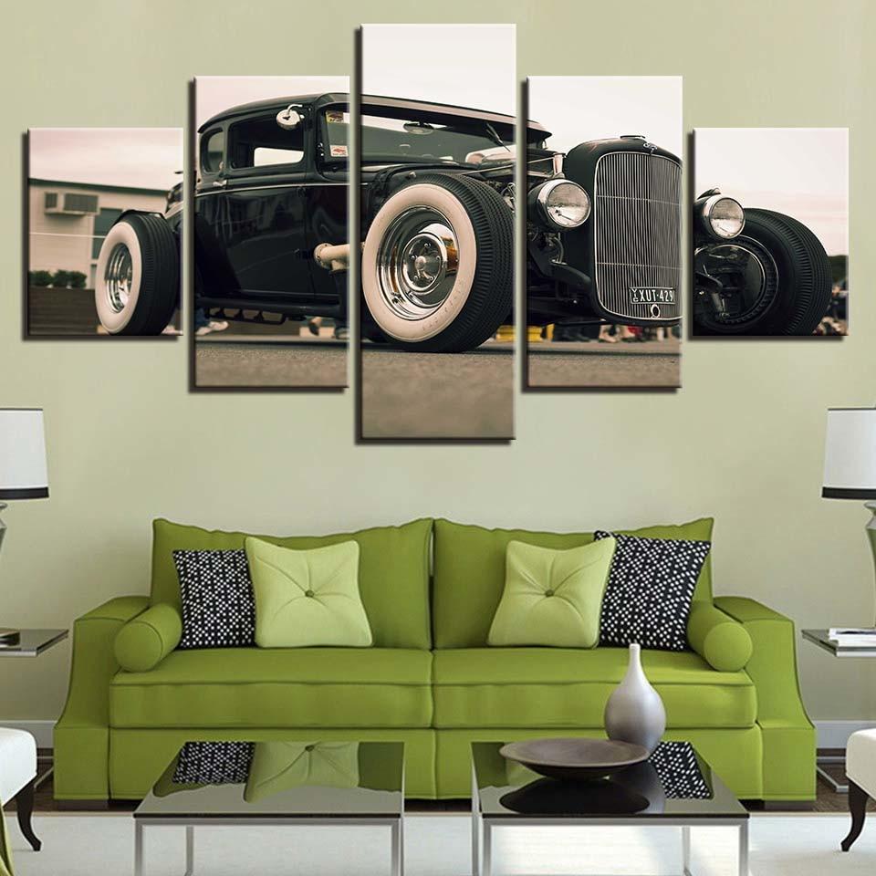 Car Vintage 2 - Automative 5 Panel Canvas Art Wall Decor Car Vintage 2 - Automative 5 Panel Canvas Art Wall Decor