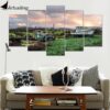 Car and Boat - Nature 5 Panel Canvas Art Wall Decor