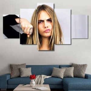 Cara Delevingne - Famous Person 5 Panel Canvas Art Wall Decor