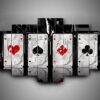 Cards 1 - Abstract 5 Panel Canvas Art Wall Decor