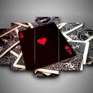 Cards 2 - Abstract 5 Panel Canvas Art Wall Decor