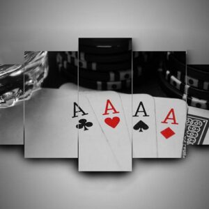 Cards 3 - Abstract 5 Panel Canvas Art Wall Decor