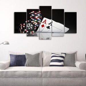 Cards And Chips - Abstract 5 Panel Canvas Art Wall Decor