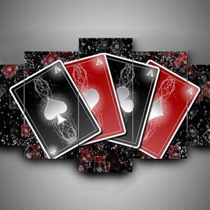 Cards - Abstract 5 Panel Canvas Art Wall Decor