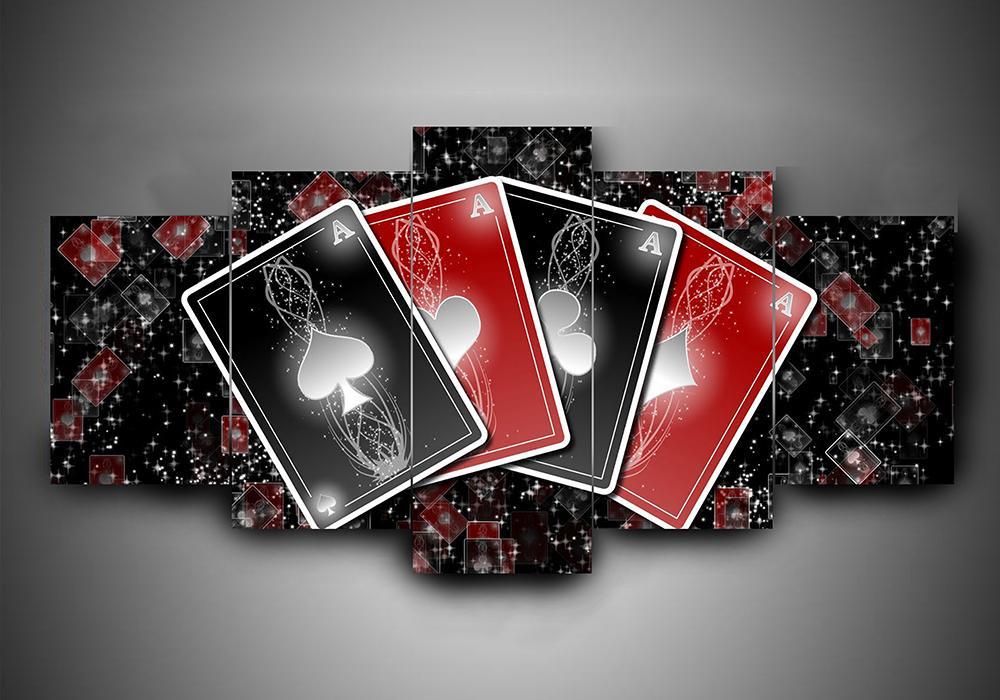 Cards - Abstract 5 Panel Canvas Art Wall Decor Cards - Abstract 5 Panel Canvas Art Wall Decor