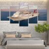 Carnival Cruise Lines Ecstasy Ship - Automative 5 Panel Canvas Art Wall Decor