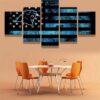 Carolina Panthers American Flag - Sport 5 Panel Canvas Art Wall Decor