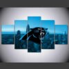 Carolina Panthers City Logo Football - 5 Panel Canvas Art Wall Decor