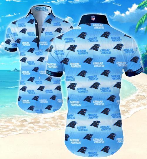 Carolina Panthers Mini Hawaiian Shirt Summer Button Up Carolina Panthers Mini Hawaiian Shirt Summer Button Up