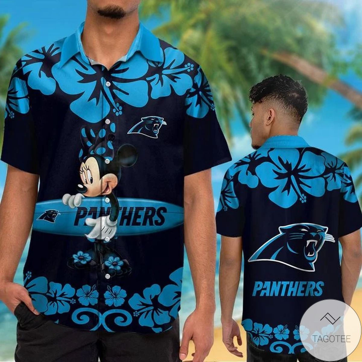 Carolina Panthers & Minnie Mouse Hawaiian Shirt Carolina Panthers & Minnie Mouse Hawaiian Shirt