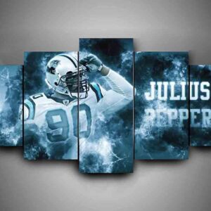 Carolina Panthers - Julius Peppers #2 - Sport 5 Panel Canvas Art Wall Decor