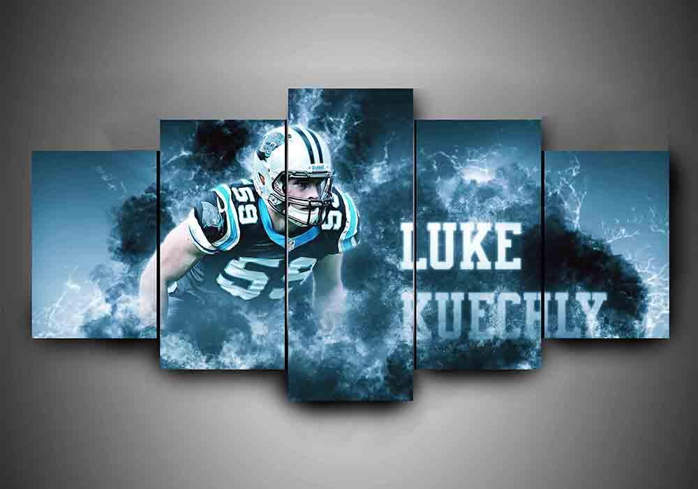 Carolina Panthers - Luke Kuechly - Sport 5 Panel Canvas Art Wall Decor Carolina Panthers - Luke Kuechly - Sport 5 Panel Canvas Art Wall Decor