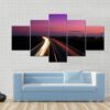 Cars Speeding On A Highway - Nature 5 Panel Canvas Art Wall Decor