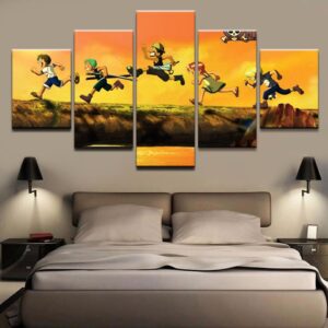 Cartoon Characters - Anime 5 Panel Canvas Art Wall Decor