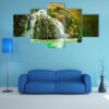 Cascade Of Orbaneja Del Castillo In Spring - Nature 5 Panel Canvas Art Wall Decor