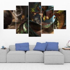 Cassiopeia - League Of Legends - Gaming 5 Panel Canvas Art Wall Decor