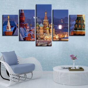 Castle 4 - Nature 5 Panel Canvas Art Wall Decor