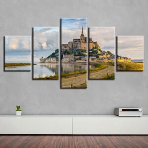 Castle Building 39 - Nature 5 Panel Canvas Art Wall Decor