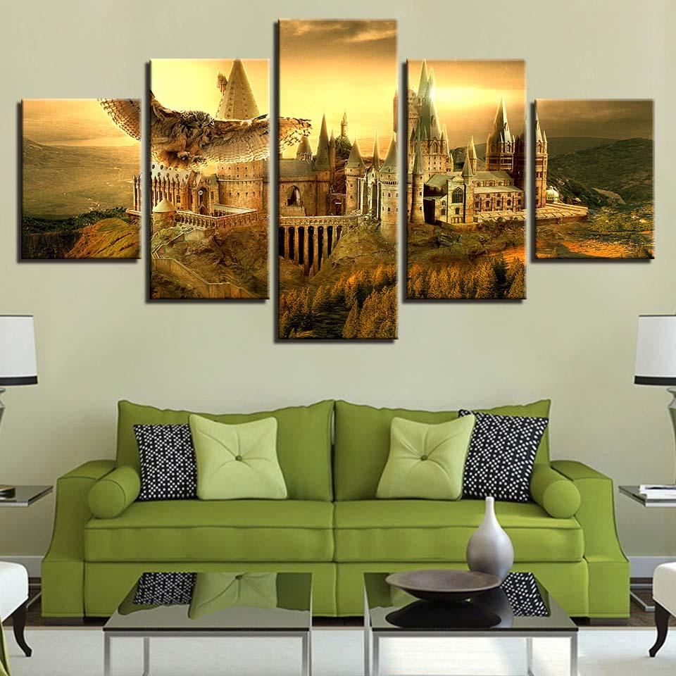 Castle Building 8 - Nature 5 Panel Canvas Art Wall Decor Castle Building 8 - Nature 5 Panel Canvas Art Wall Decor
