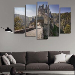 Castle Eltz Canvas Print Castles In Germany At Daytime - Nature 5 Panel Canvas Art Wall Decor