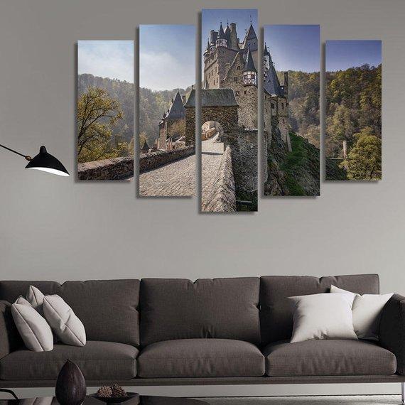 Castle Eltz Canvas Print Castles In Germany At Daytime - Nature 5 Panel Canvas Art Wall Decor Castle Eltz Canvas Print Castles In Germany At Daytime - Nature 5 Panel Canvas Art Wall Decor