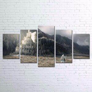 Castle Of Lord Of The Ring - Movie 5 Panel Canvas Art Wall Decor
